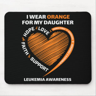 Alfombrilla De Ratón Uso Naranja para mi Hija Leucemia Conciencia