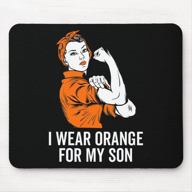 Alfombrilla De Ratón Uso Naranja Para Mi Hijo Leucemia Mes De Concienci (Frente)