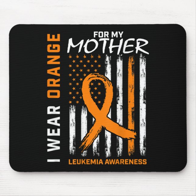 Alfombrilla De Ratón Uso Naranja Para Mi Madre Leucemia Ame (Frente)