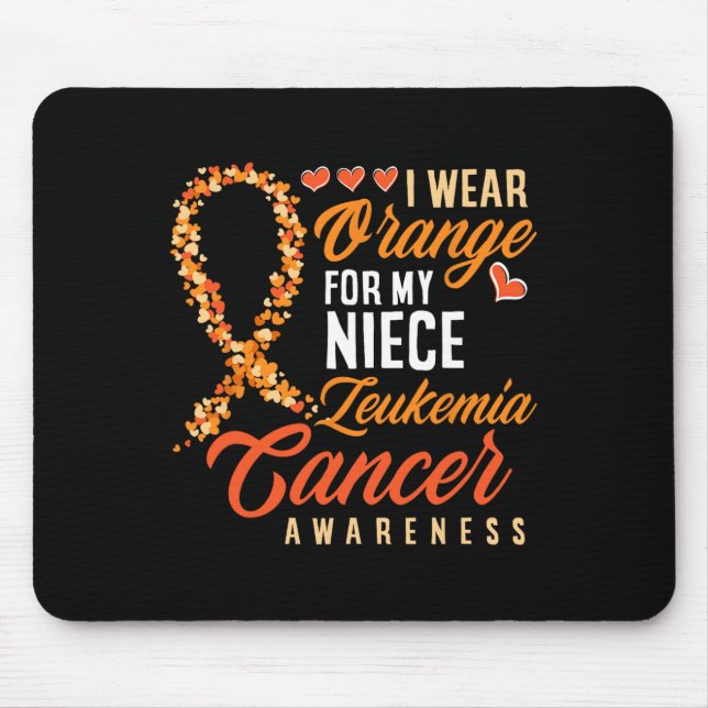 Alfombrilla De Ratón Uso Naranja Para Mi Niña Leucemia Cáncer Awarene (Frente)