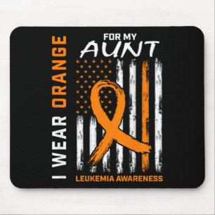 Alfombrilla De Ratón Uso Naranja Para Mi Tía Leukemia Conciencia Americ