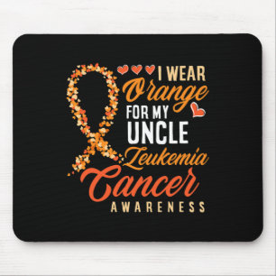 Alfombrilla De Ratón Uso Naranja Para Mi Tío Leukemia Cancer Awarene