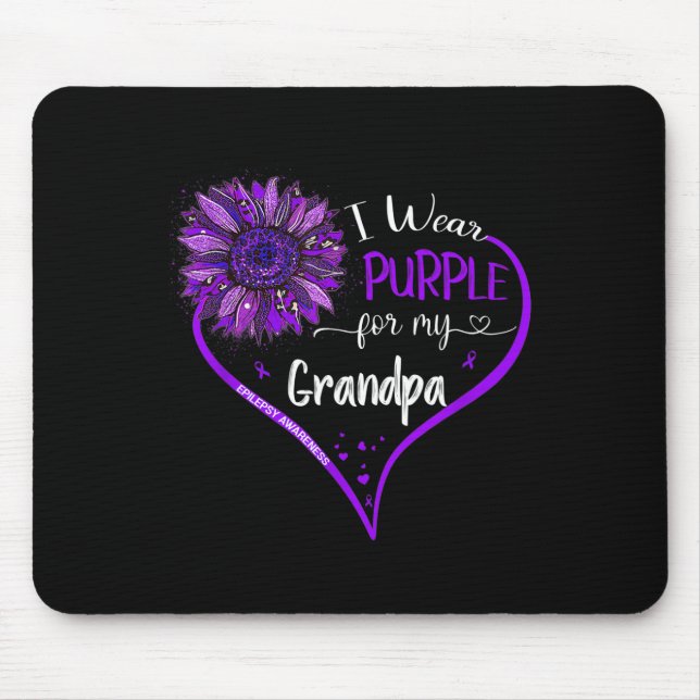 Alfombrilla De Ratón Uso Púrpura Para Mi Abuelo Epilepsia Awareness Su (Frente)