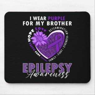 Alfombrilla De Ratón Uso Púrpura Para Mi Hermano Epilepsia Awareness Su