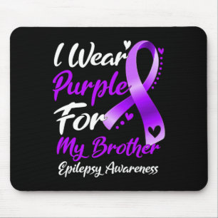 Alfombrilla De Ratón Uso Púrpura Para Mi Hermano Epilepsy Awareness Gi