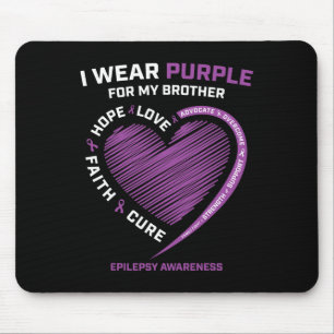 Alfombrilla De Ratón Uso Púrpura Para Mi Hermano Epilepsy Awareness Ki