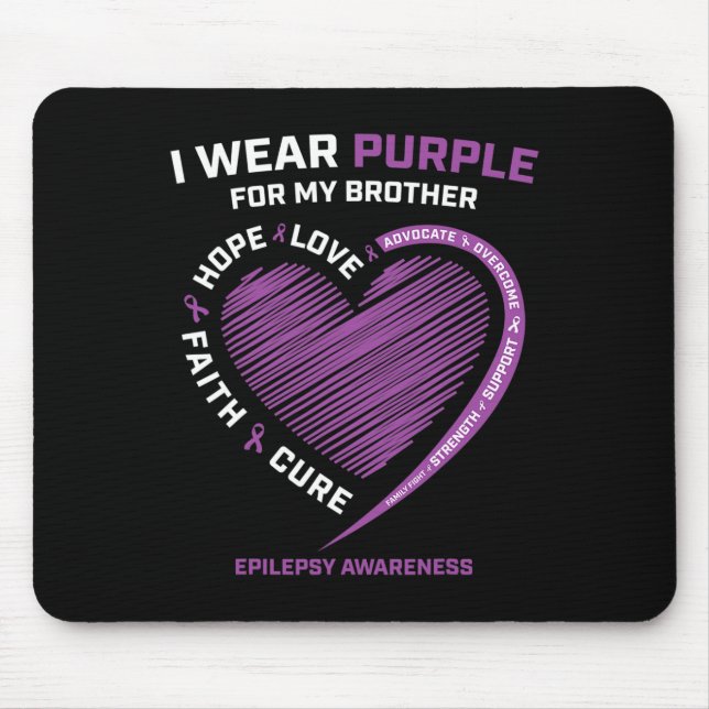 Alfombrilla De Ratón Uso Púrpura Para Mi Hermano Epilepsy Awareness Ki (Frente)