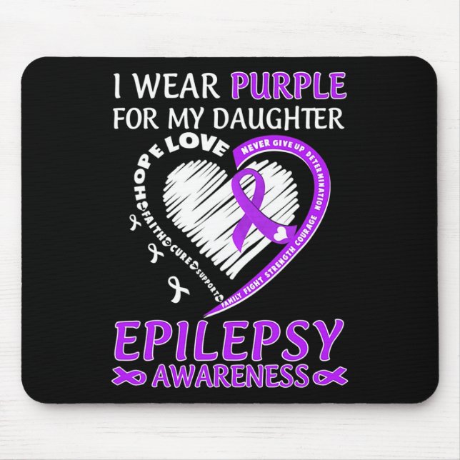Alfombrilla De Ratón Uso Púrpura Para Mi Hija Epilepsia Conciencia 3 (Frente)