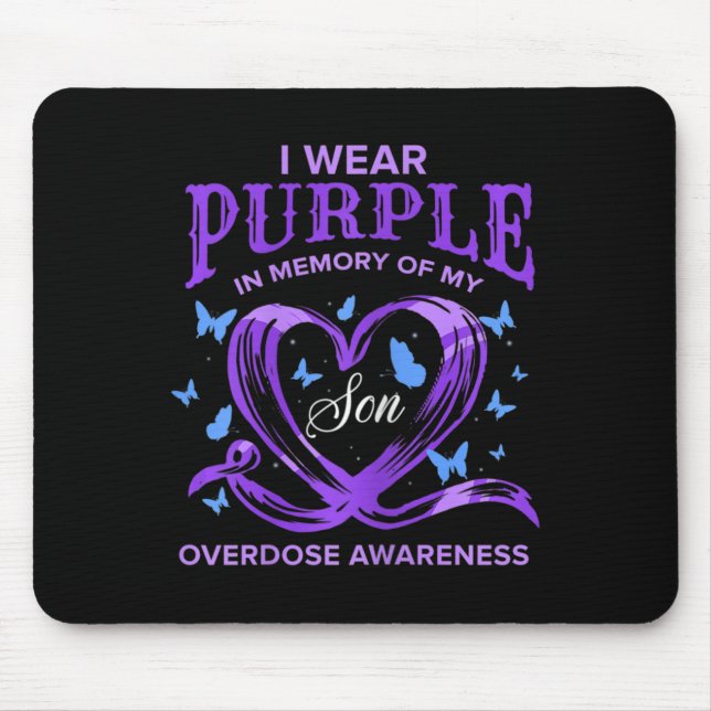 Alfombrilla De Ratón Uso Púrpura Para Mi Hijo Conciencia Sobre La Sobre (Frente)