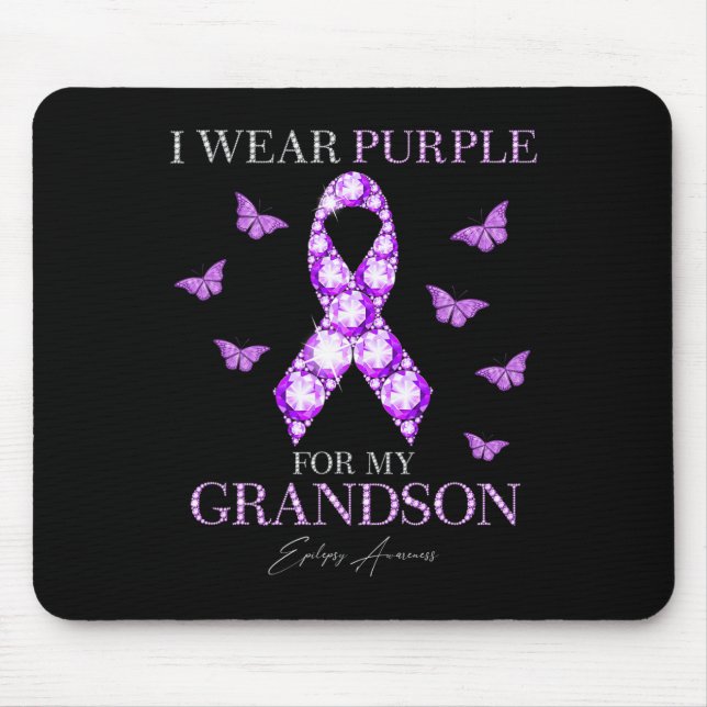 Alfombrilla De Ratón Uso Púrpura Para Mi Nieto Epilepsia Awareness M (Frente)