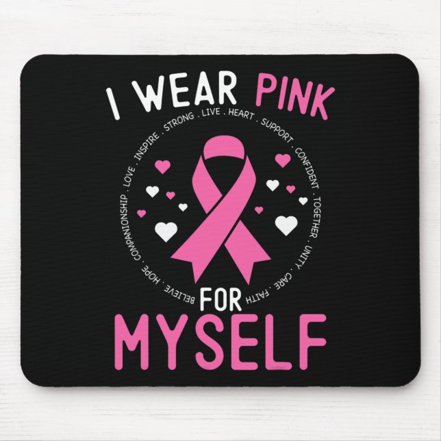 Alfombrilla De Ratón Uso Rosa Para Mí Mismo Cáncer De Mama Sensible (Frente)