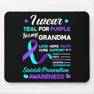 Alfombrilla De Ratón Uso Verde azulado Y Morado Para Mi Abuela Suicidio