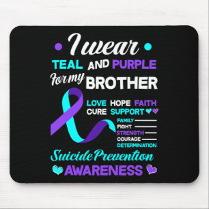 Alfombrilla De Ratón Uso Verde azulado Y Morado Para Mi Hermano Suicidi