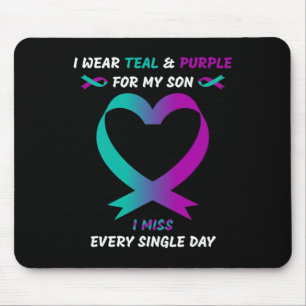 Alfombrilla De Ratón Uso Verde azulado Y Morado Para Mi Hijo, Extraño T