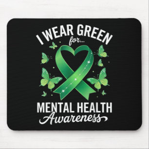 Alfombrilla De Ratón Uso Verde Para Concienciación Sobre Salud Mental M