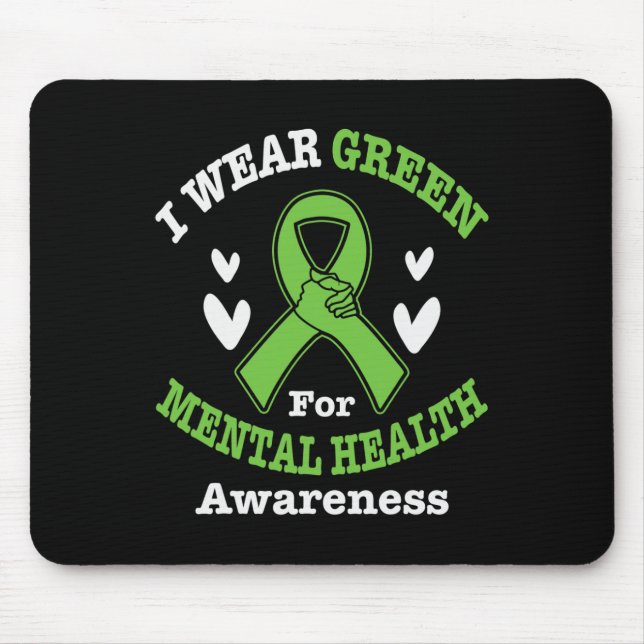 Alfombrilla De Ratón Uso Verde Para Concienciación Sobre Salud Mental M (Frente)