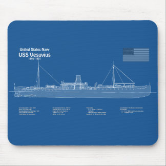 Alfombrilla De Ratón USS Vesuvius - Planes de trazado de buques ABD