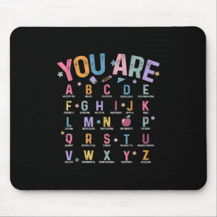 Alfombrilla De Ratón Usted Es Letras Alfabeto Aprender Abcs Inspiración