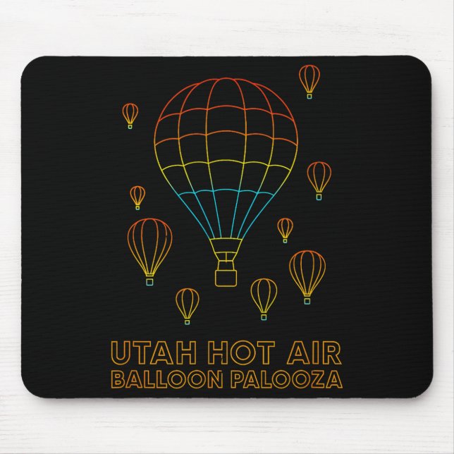 Alfombrilla De Ratón Utah Hot Air Balloon Palooza Apparel  (Frente)