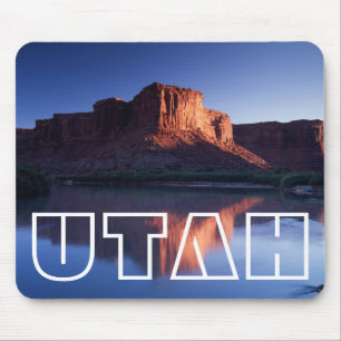 Alfombrilla De Ratón Utah, una mesa que se refleja en el río Colorado 2
