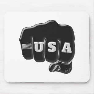 Alfombrilla De Ratón UU. Fist Bump con la bandera estadounidense