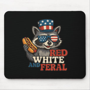 Alfombrilla De Ratón Uu Kids Red Funny White Y Feral Racoon Feral 4t