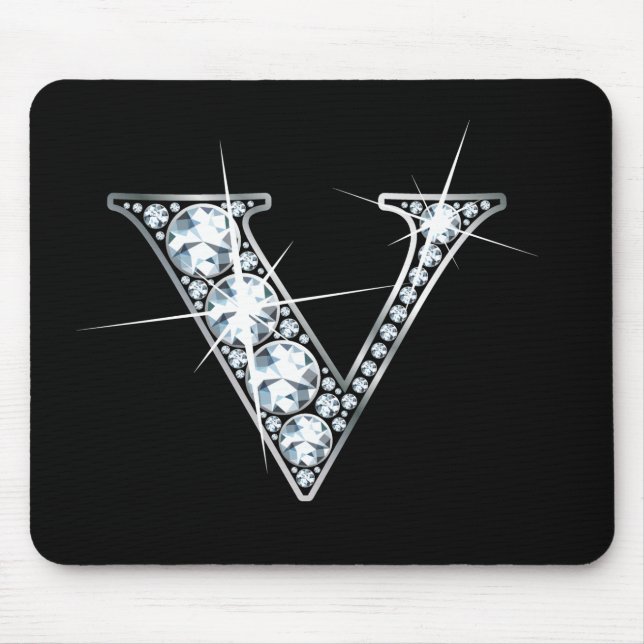 Alfombrilla De Ratón "V" Diamond Bling Mousepad (Frente)