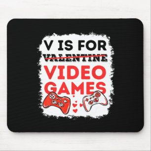Alfombrilla De Ratón V Es Para Videojuegos Valenter Gamer Valentines Da
