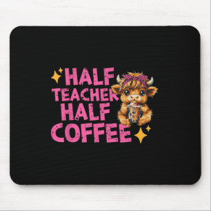 Alfombrilla De Ratón Vaca Alta Linda Mitad Maestra Mitad Café De Vuelta