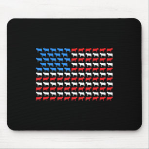 Alfombrilla De Ratón Vaca Bandera Americana 4 de Julio Granjero Ganado 