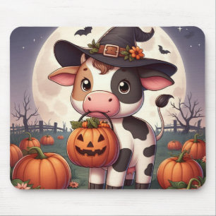 Alfombrilla De Ratón Vaca de bruja de Halloween