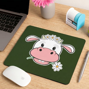 Alfombrilla De Ratón Vaca de dibujos animados linda   Ratón de granja K