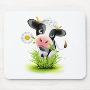 Alfombrilla De Ratón Vaca de Holstein en hierba