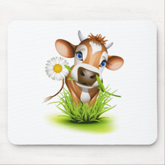 Alfombrilla De Ratón Vaca de Jersey en el pasto