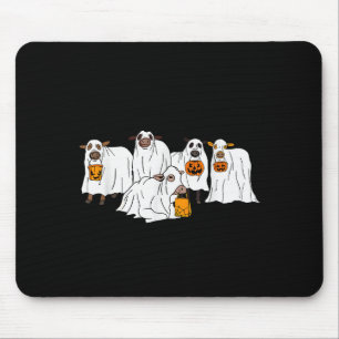 Alfombrilla De Ratón Vaca Divertida Fantasma Halloween Granjero Truco o