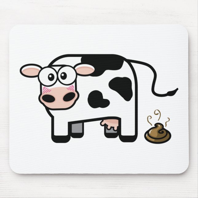 Alfombrilla De Ratón Vaca divertida Mousepad de Pooping (Frente)