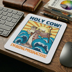 Alfombrilla De Ratón Vaca Divertida ¡Vaca Sagrada! ¡Estoy Siendo Produc