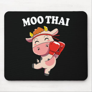 Alfombrilla De Ratón Vaca Kawaii Moo Thai Kickboxing Muay Thai