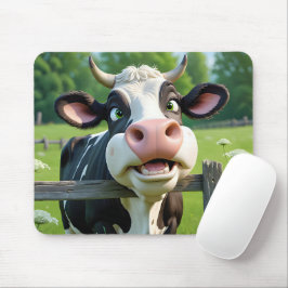 Alfombrilla De Ratón Vaca personalizado cruzando una valla