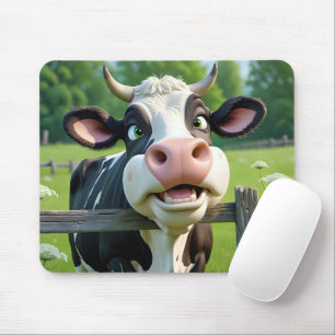 Alfombrilla De Ratón Vaca personalizado cruzando una valla