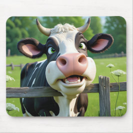 Alfombrilla De Ratón Vaca personalizado cruzando una valla