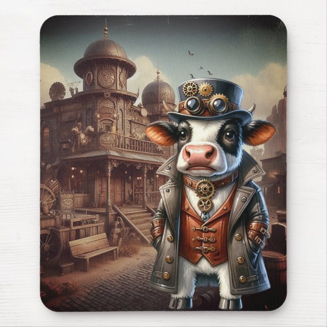 Alfombrilla De Ratón Vaca Steampunk (Frente)