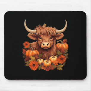 Alfombrilla De Ratón Vaca Y Sale De Las Calabazas Del Otoño Occidental