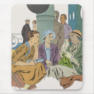 Alfombrilla De Ratón Vacaciones antiguas, barco de crucero de pasajeros