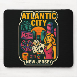 Alfombrilla De Ratón Vacaciones en Atlantic City Nueva Jersey Casino Ju