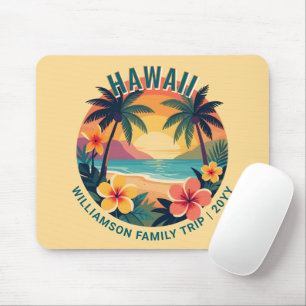 Alfombrilla De Ratón Vacaciones familiares personalizadas retro Hawai t