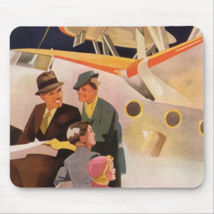 Alfombrilla De Ratón Vacaciones familiares vintage vía hidroavión con h