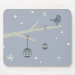 Alfombrilla De Ratón Vacaciones invernales personalizado de aves gorjer