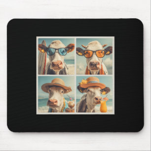 Alfombrilla De Ratón Vacas geniales con gafas de sol de playa Vacacione