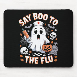 Alfombrilla De Ratón Vacuna De Halloween De Fantasma Retro Para Enferme